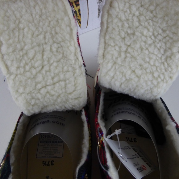 Superga Tartan Plaid Fleece Lined High Top Sneaker - Picture 5 of 8